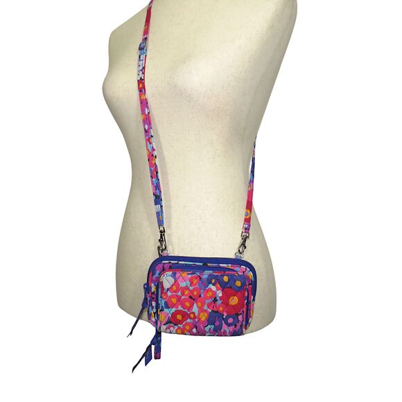 Vera Bradley Floral Multi Small Crossbody Wallet Purse Wristlet Bag - Picture 8 of 11